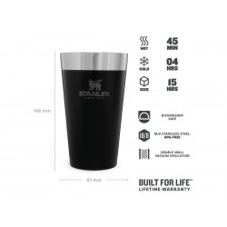 STANLEY ADVENTURE PINTA BIRRA INPILABILE 470ML MATTE BLACK PEBBLE
