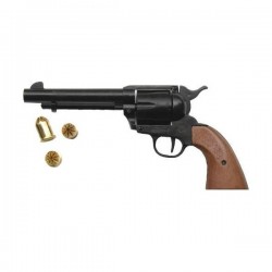 BRUNI REVOLVER A SALVE SINGLE ACTION  NERO CON MANICO IN LEGNO CAL 380