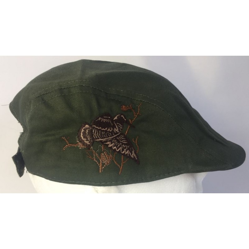 COPPOLA TELA VERDE CON RICAMO BECCACCIA