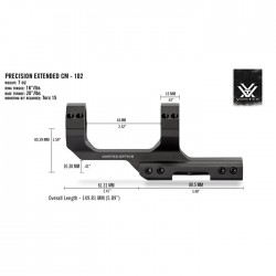 VORTEX ANELLO CANTILEVER 2 INCH OFFSET TUBO DA 25MM - H 1,59'' - 40.39MM